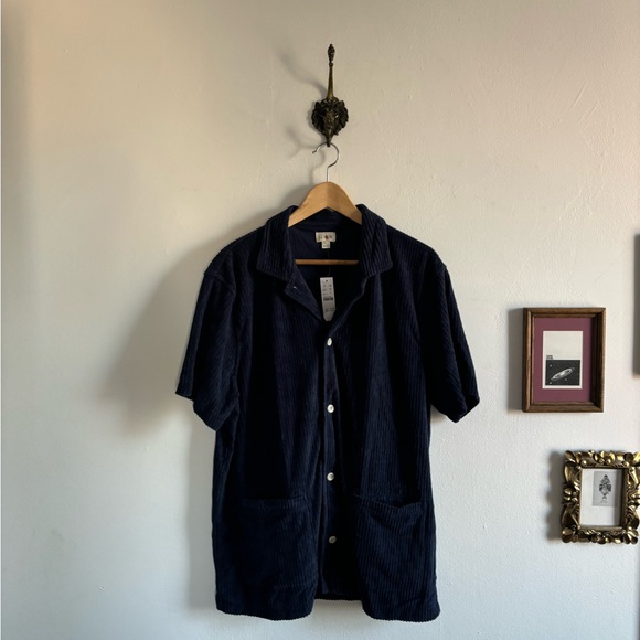 J. Crew Other - J crew navy corduroy camp collar shirt